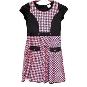 Sara Sara Classic Houndstooth Dress, Girl's Medium (10-12), NWOT